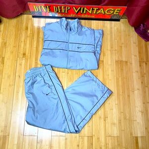 Nike vintage Y2K Gray Full Zip Jacket Pants Activewear Matching Track Suit L